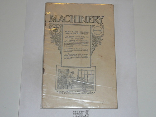 Machinery Merit Badge Pamphlet, Type 2, White Cover