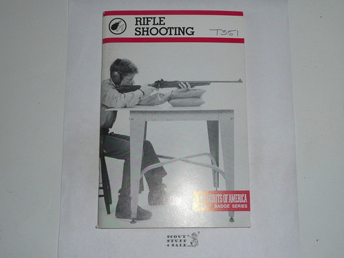 Rifle Shooting Merit Badge Pamphlet, Type 9, Red Band Cover, 2-89 Printing