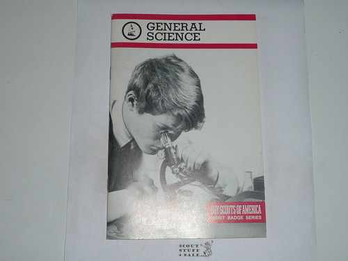 General Science Merit Badge Pamphlet, Type 9, Red Band Cover, 11-83 Printing