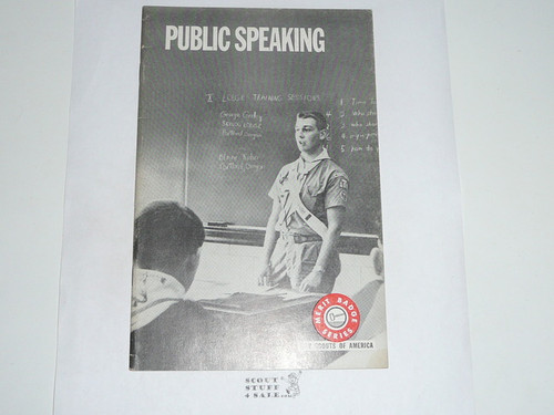 Public Speaking Merit Badge Pamphlet, Type 7, Full Picture, 7-66 Printing