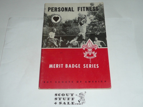 Personal Fitness Merit Badge Pamphlet, Type 6, Picture Top Red Bottom Cover, 7-63 Printing
