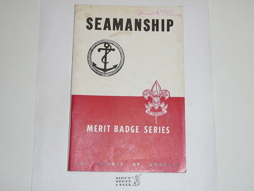 Seamanship Merit Badge Pamphlet, Type 5, Red/Wht Cover, 4-47 Printing