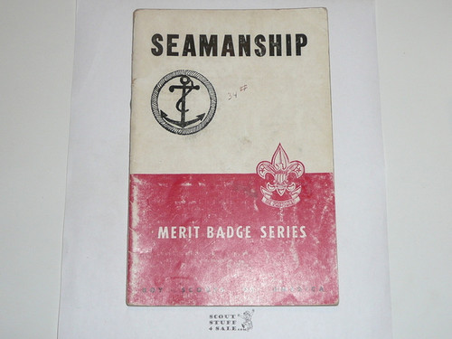 Seamanship Merit Badge Pamphlet, Type 5, Red/Wht Cover, 12-50 Printing