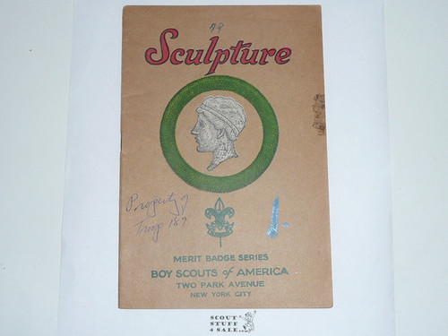 Sculpture Merit Badge Pamphlet, Type 3, Tan Cover, 2-43 Printing