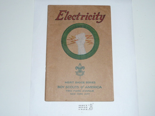 Electricity Merit Badge Pamphlet, Type 3, Tan Cover, 3-31 Printing