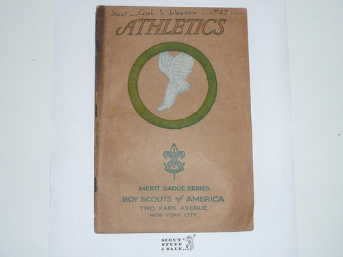 Athletics Merit Badge Pamphlet, Type 3, Tan Cover, 12-29 Printing