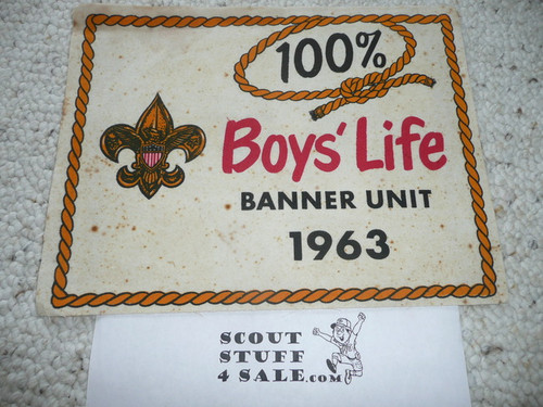 1963 100% Boys' Life Felt Pennant