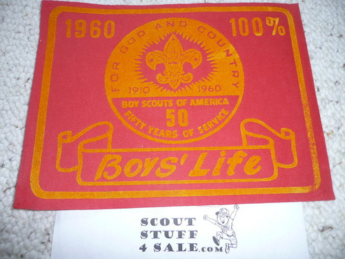 1960 100% Boys' Life Felt Pennant