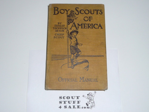 1910 Boy Scout Handbook, Original Edition, Hardbound, Only Seton Listed on Cover, Light Edge Wear