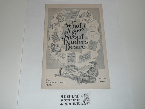 1926 What All Good Scout Leaders Desire, The Troop Budget Plan