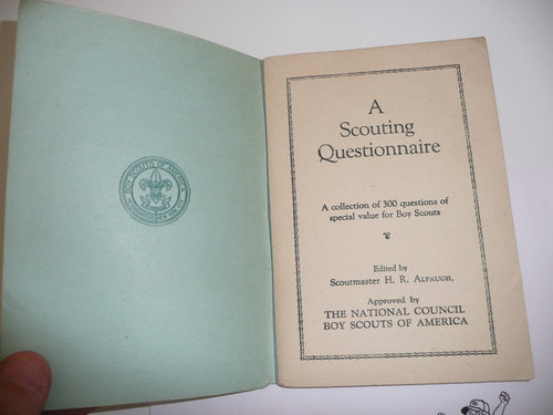 1927 Quiz Book For Boy Scouts