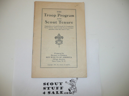 The Troop Program and Scout Tenure, Boy Scout Service Library, 1934