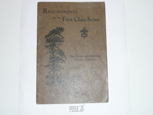 Requirements for the First Class Scout, 1928 Printing, Boy Scout Service Library