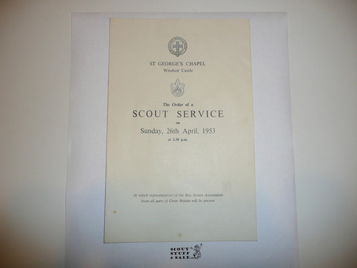 1953 Program for Scout Service at Windsor Castle
