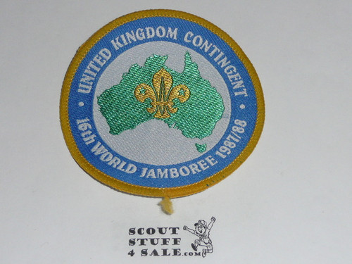 1987-1988 Boy Scout World Jamboree United Kingdom Woven Contingent Patch, Larger Size