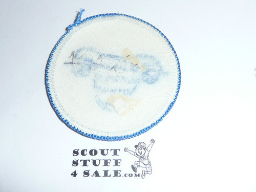 Ram Patrol Medallion, White Twill with paper back, 1972-1989