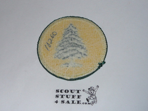 Pine Tree Patrol Medallion, Yellow Twill with paper back, 1972-1989