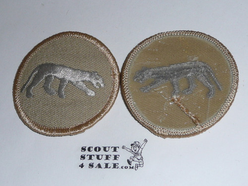 Panther Patrol Medallion, Tan Twill with plastic back, 1989-2002