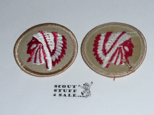 Indian Patrol Medallion, Tan Twill with plastic back, 1989-2002