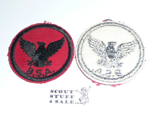 Flying Eagle Patrol Medallion, Red Twill with gum back, 1955-1971