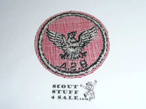 Flying Eagle Patrol Medallion, Felt w/BSA black/White ring back, 1940-1955