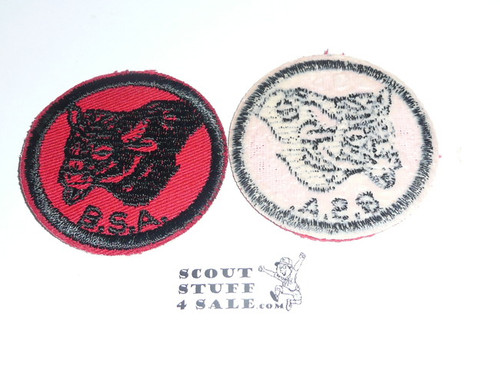 Buffalo Patrol Medallion, Red Twill with gum back, 1955-1971