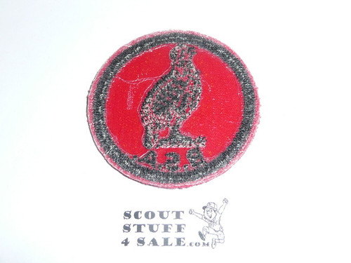 Bobwhite Patrol Medallion, Red Twill with plastic back, 1955-1971