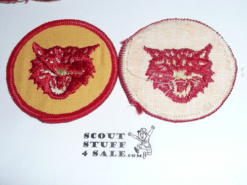 Bobcat Patrol Medallion, Yellow Twill with gauze back, 1972-1989