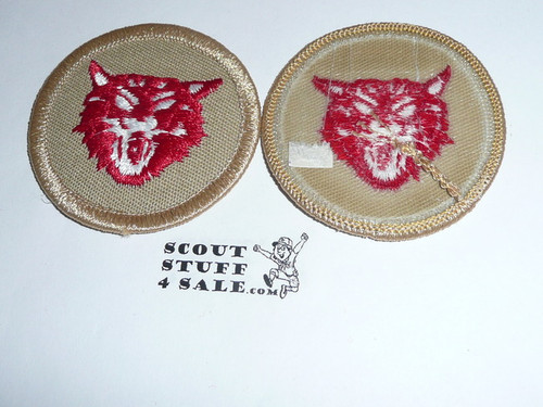 Bobcat Patrol Medallion, Tan Twill with plastic back, 1989-2002