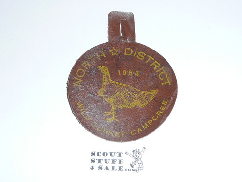 North District Wild Turkey Camporee Leather Patch 1954