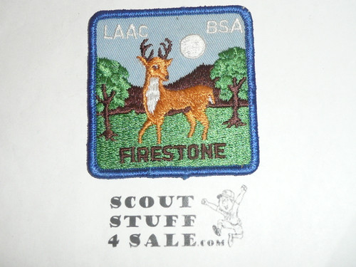Firestone Scout Reservation Patch, Square, Royal Blue bdr & Wht letters