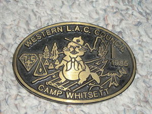 1985 Camp Whitsett Bronze Belt Buckle - Scout