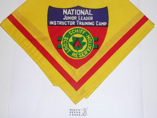 Schiff Scout Reservation, National Junior Leader Instructor Training Camp Neckerchief, Red Printed Band