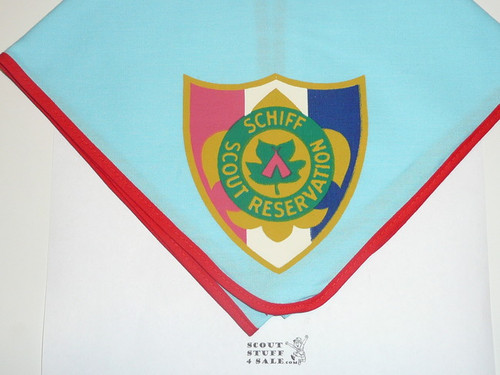 Schiff Scout Reservation, Shield Emblem Neckerchief, Red Piped