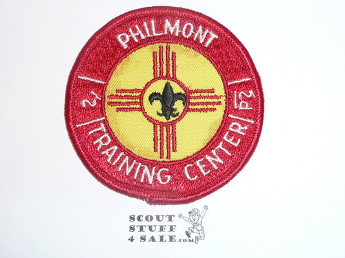 Philmont Scout Ranch, Training Center Patch, 75 mm. Yellow Background, Glue on Back