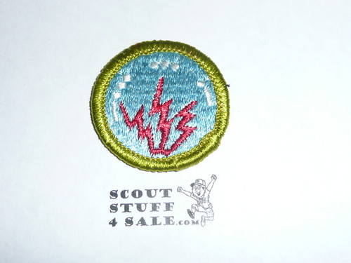Radio - Type H - Fully Embroidered Plastic Back Merit Badge (1972-2002)