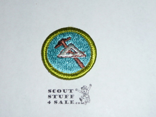 Drafting - Type H - Fully Embroidered Plastic Back Merit Badge (1972-2002)