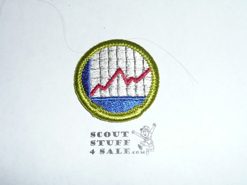 American Business - Type H - Fully Embroidered Plastic Back Merit Badge (1972-2002)