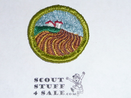 Soil & Water Conservation (vert rows)- Type G - Fully Embroidered Cloth Back Merit Badge (1961-1971)