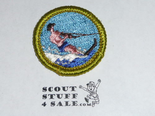 Water Skiing - Type G - Fully Embroidered Cloth Back Merit Badge (1961-1971)