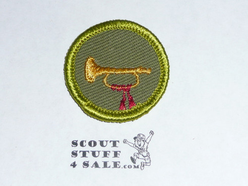 Bugling - Type F - Rolled Edge Twill Merit Badge (1961-1968)