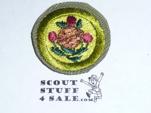 Nut Culture - Type E - Khaki Crimped Merit Badge (1947-1960), only 896 awarded