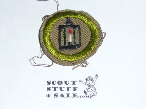 Metalwork - Type C -  Tan Crimped Merit Badge (1936-1946)