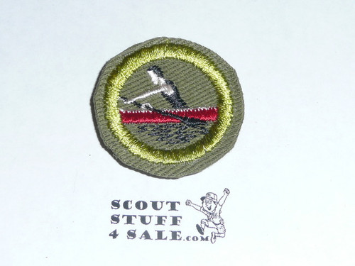 Rowing - Type E - Khaki Crimped Merit Badge (1947-1960)