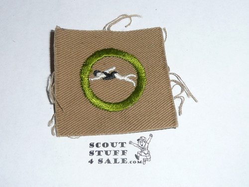 Swimming - Type A - Square Tan Merit Badge (1911-1933)