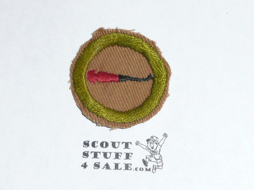 Leather working - Type A - Square Tan Merit Badge (1911-1933), cut to round or little material