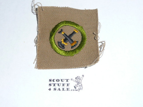 Firemanship - Type A - Square Tan Merit Badge (1911-1933)