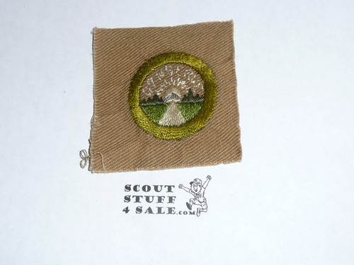 Conservation - Type A - Square Tan Merit Badge (1911-1933)