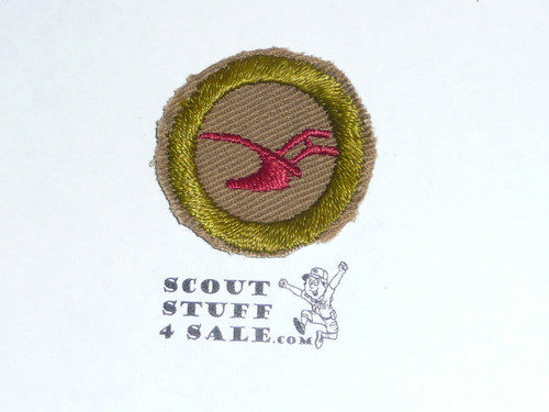 Agriculture - Type A - Square Tan Merit Badge (1911-1933), cut to round or little material
