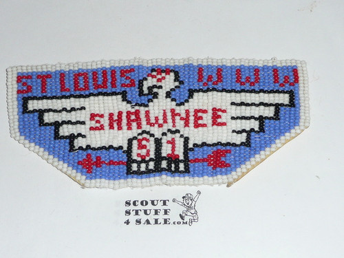 Order of the Arrow Lodge #51 Shawnee Beaded Flap Patch #4